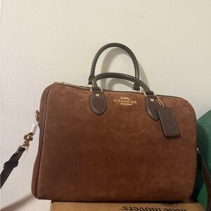 Coach brown suede large rowan